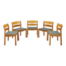 Set of five ash chairs, Danish design, 1960s, designer: Kurt Østervig, manufacturer: FDB Møbler