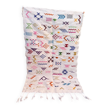 Tapis berbère en laine fait main – Kilim marocain bohème coloré