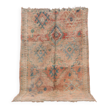 Peach Vintage Moroccan Rug 178 x 271 cm - Berber Wool Rug - Handmade Rug