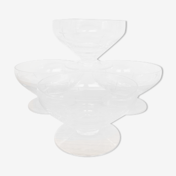 Set de 4 coupes verre taillé