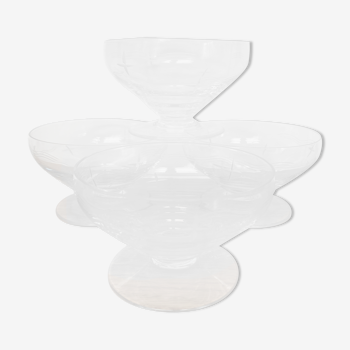 Set of 4 cut glass cups