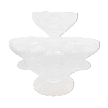Set of 4 cut glass cups