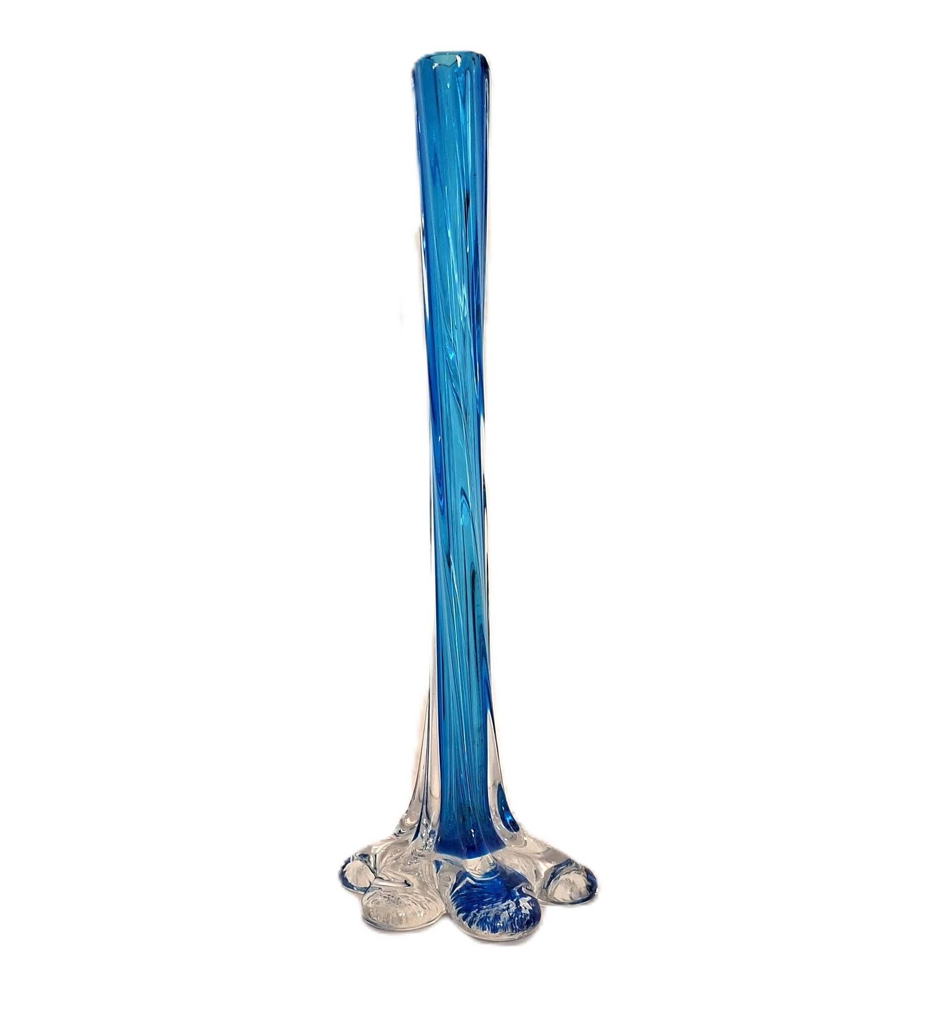 Vase bleu  soliflore type  Murano mid-century