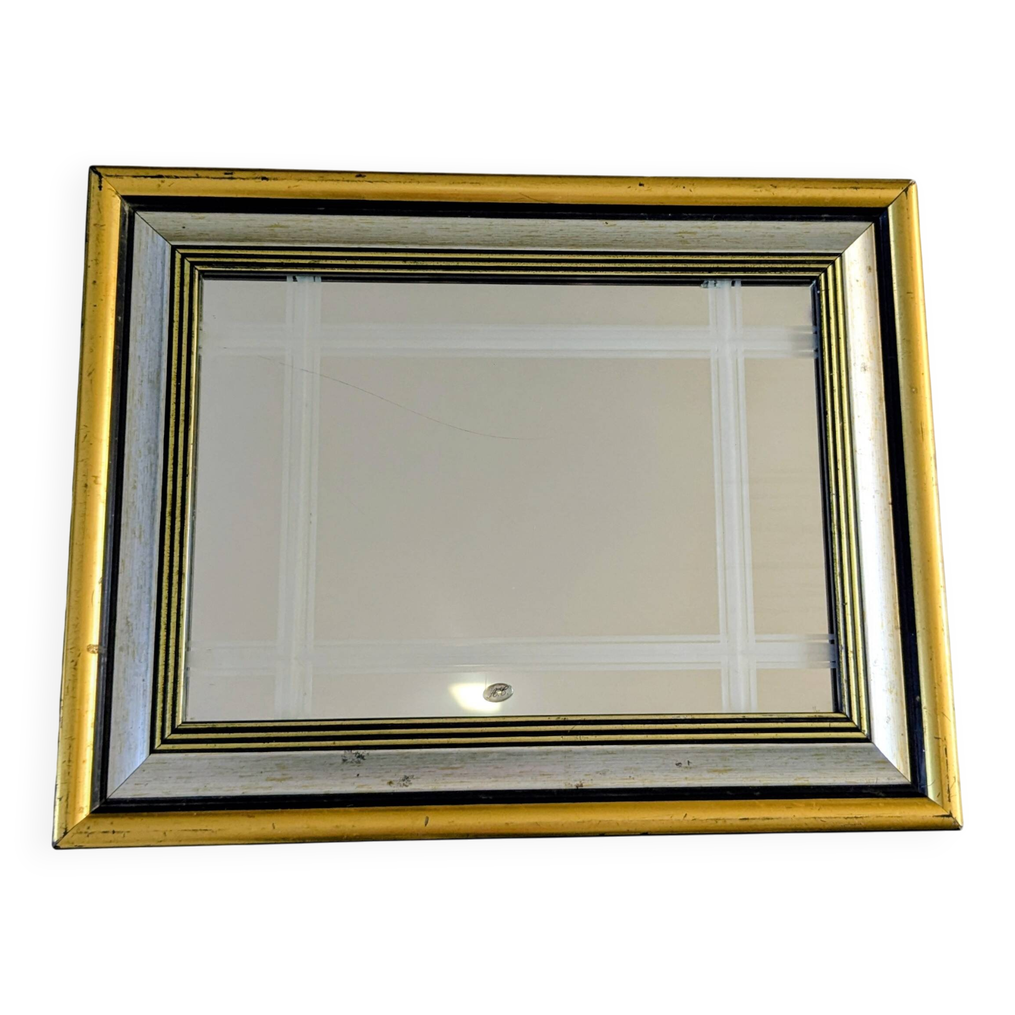 Antique mirror with a gold frame, classic elegance 49 x 38 cm