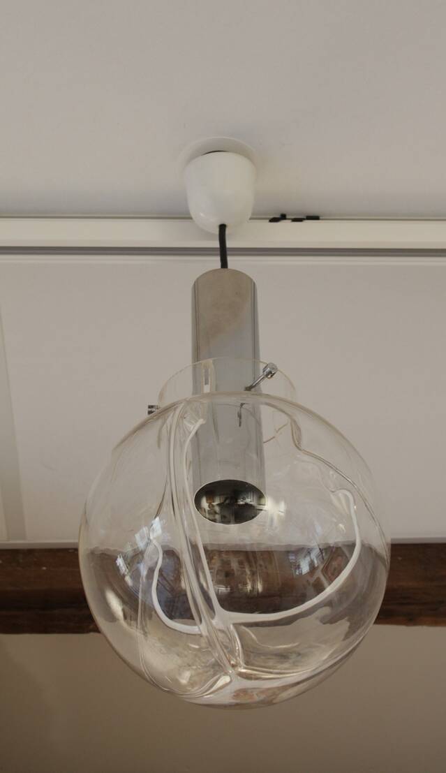 Murano blown glass pendant light 'Membrane' Toni Zuccheri 1960