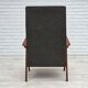 1970s, Danish highback armchair, furniture fabric, teak wood.