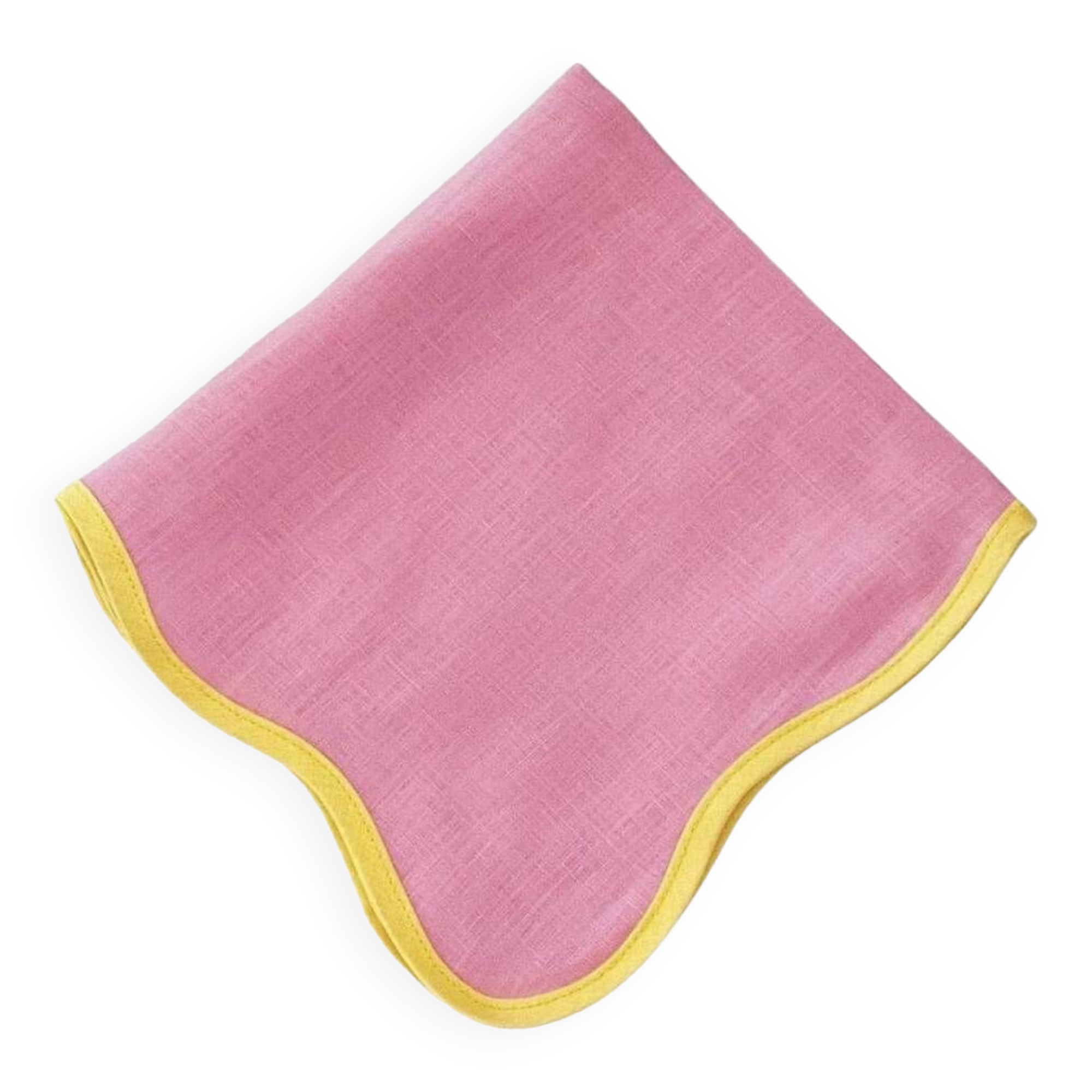 Serviette rose et jaune
