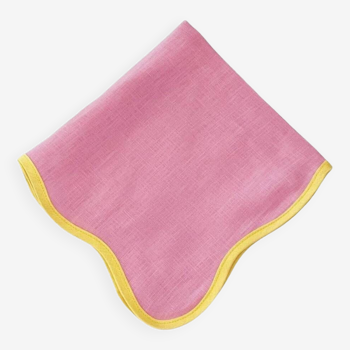 Serviette rose et jaune