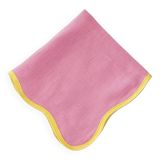 Serviette rose et jaune