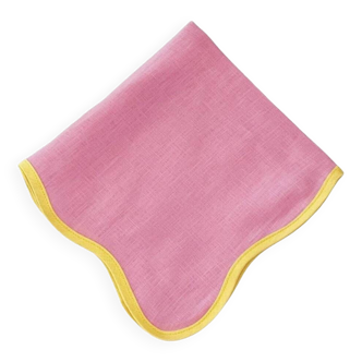 Serviette rose et jaune