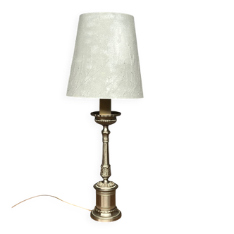Table lamp. Solid silvered metal.