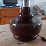 Vintage lamp of the years 70 faience and plasticized fabrics