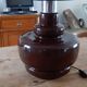 Vintage lamp of the years 70 faience and plasticized fabrics