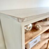 Large antique school wardrobe/bookshelf in solid pine – 1950