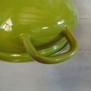 Vintage green enamelled tin soup tureen