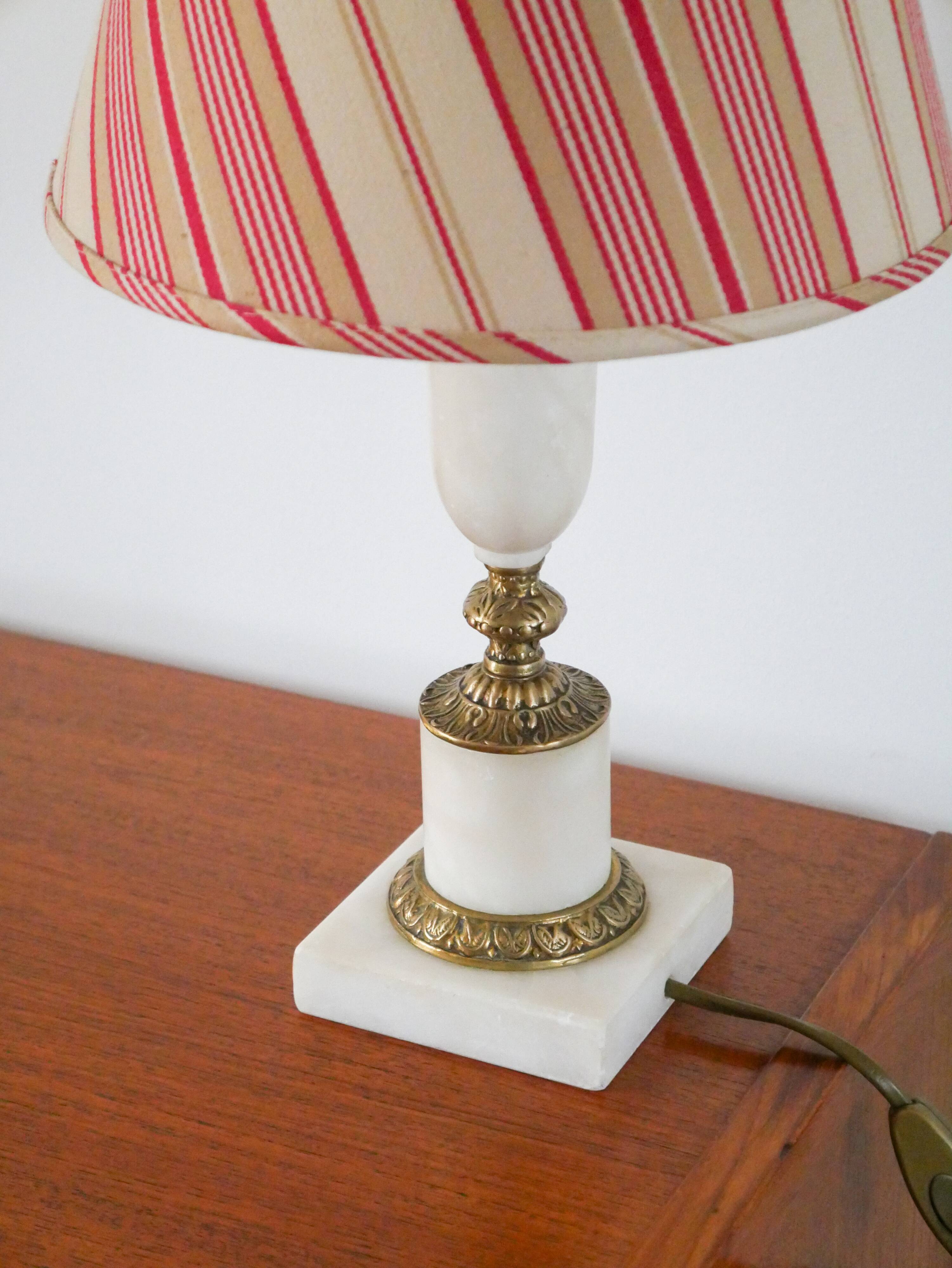 Table lamp in alabaster and bronze 1950