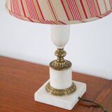 Lampe lampe à poser en albâtre et bronze 1950