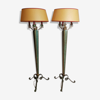 Pair of lampposts by Genet and Michon, 1940