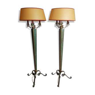 Paire de lampadaires par Genet & Michon, 1940