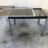 Chrome dining table and glass system