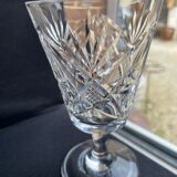 6 crystal wine glasses cut xxth