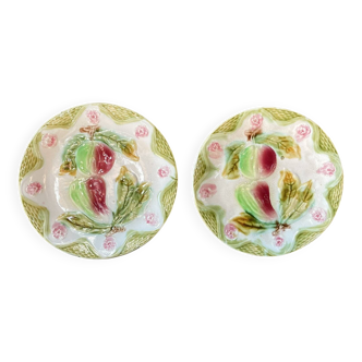 2 assiettes en barbotine Orchies