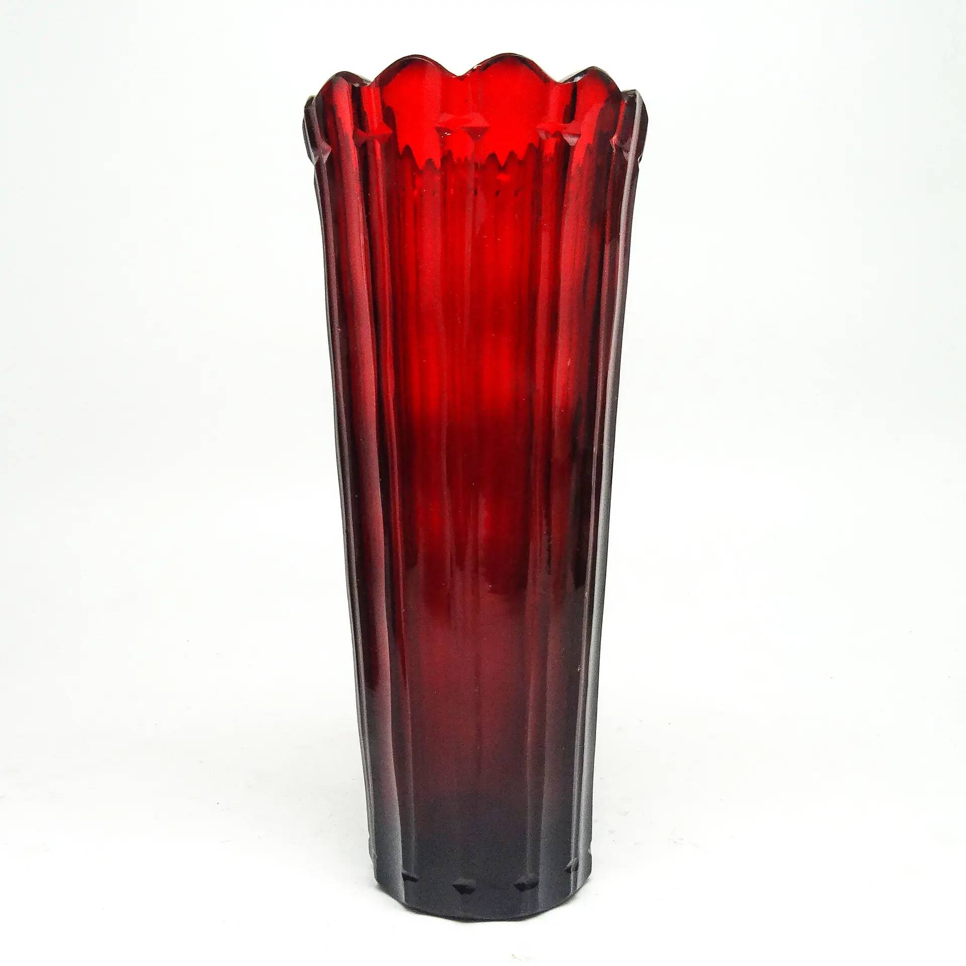 Biedermeier vase, ruby crystal, Bohemia, Czech Republic, 19th century
