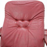 1980 Leather Armchair With Footrest, Ton Czechoslovakia