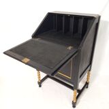 Small secretary with black and gold lid
