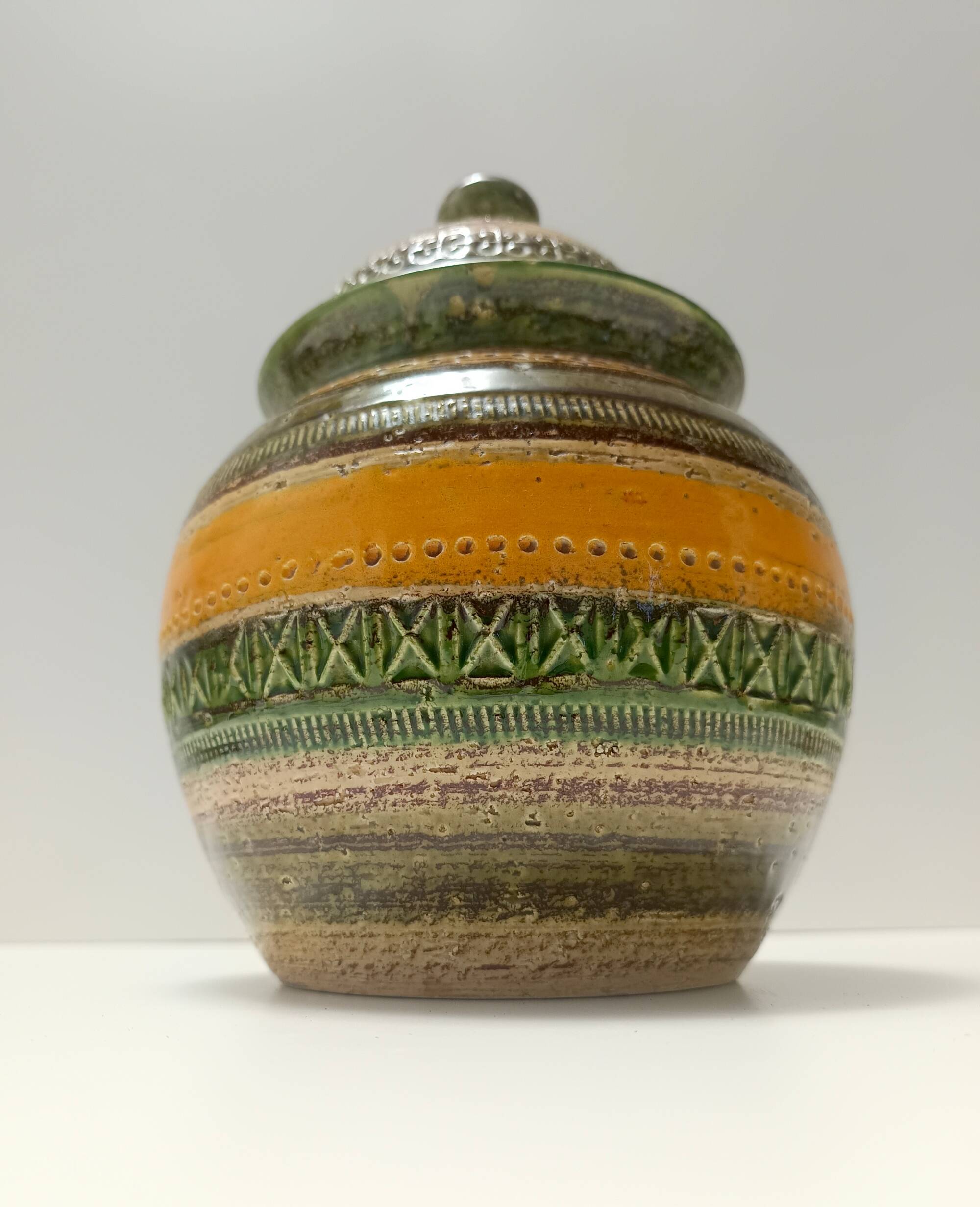 Glazed Ceramic Vase by Aldo Londi for Bitossi and for Cer Paoli, Sahara ser