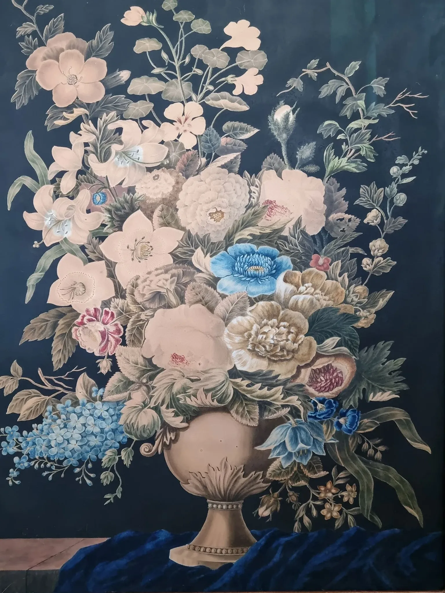 Pair of neoclassical flower still lifes – F.M. de Spaen-de Bylandt, 1809