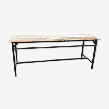 Industrial table in oak steel