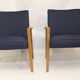 Pair of Scandinavian armchairs 60s restored deep blue gloved fabric.