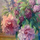 Bouquet of peonies signed Lacas
