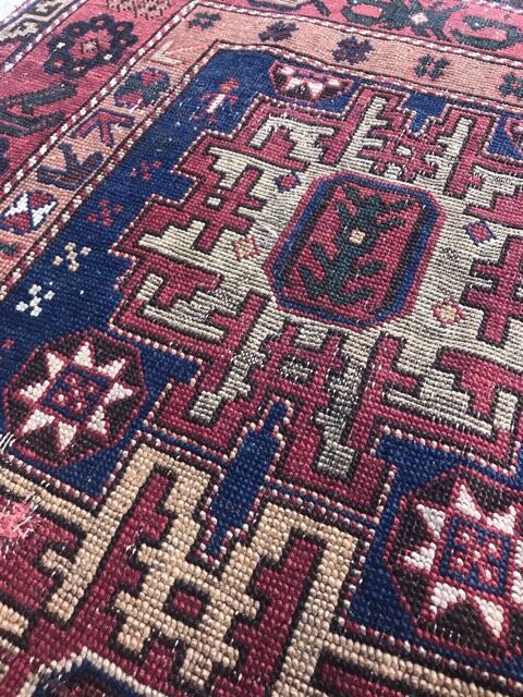 Old caucasian rug shirawan 19th handmade 76x120 cm