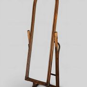 Vintage rattan full-length mirror, 1960s-70s.