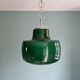 Large vintage pendant lamp in green opaline, 1970s