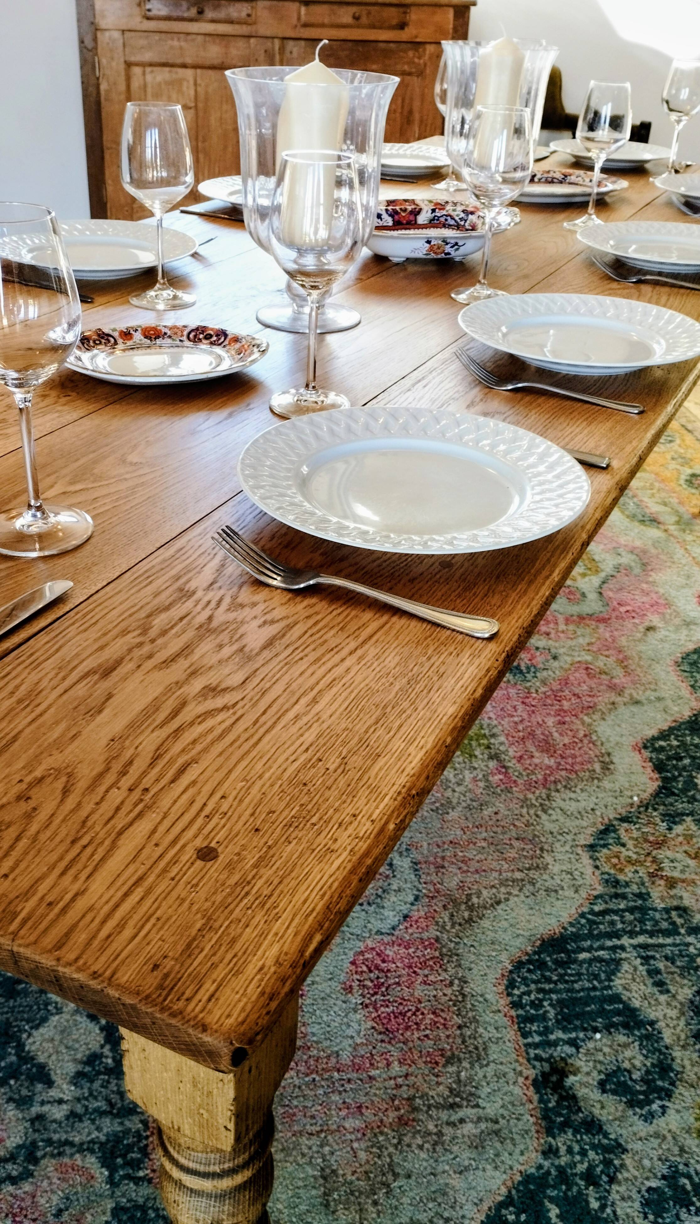 Solid oak farmhouse table