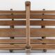 Log basket solid wood slatted vintage folk art