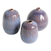 Trio de céramiques miniatures bleues par Antonio Lampecco