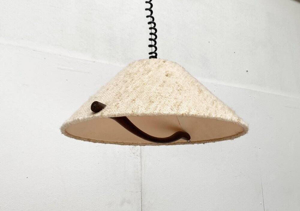 Wood and wool suspension from the mid-century, 1960s.