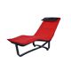 Scandinavian modern black leather and red wool reversible chaise lounge from Westnofa, Norwegian