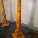 Pair of lamps in Bakelite wood style, 68x30, new lampshade, electrical working, very elegant.