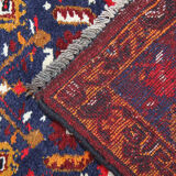 Traditional blue tribal runner rug handmade oriental wool carpet runner 140x215cm