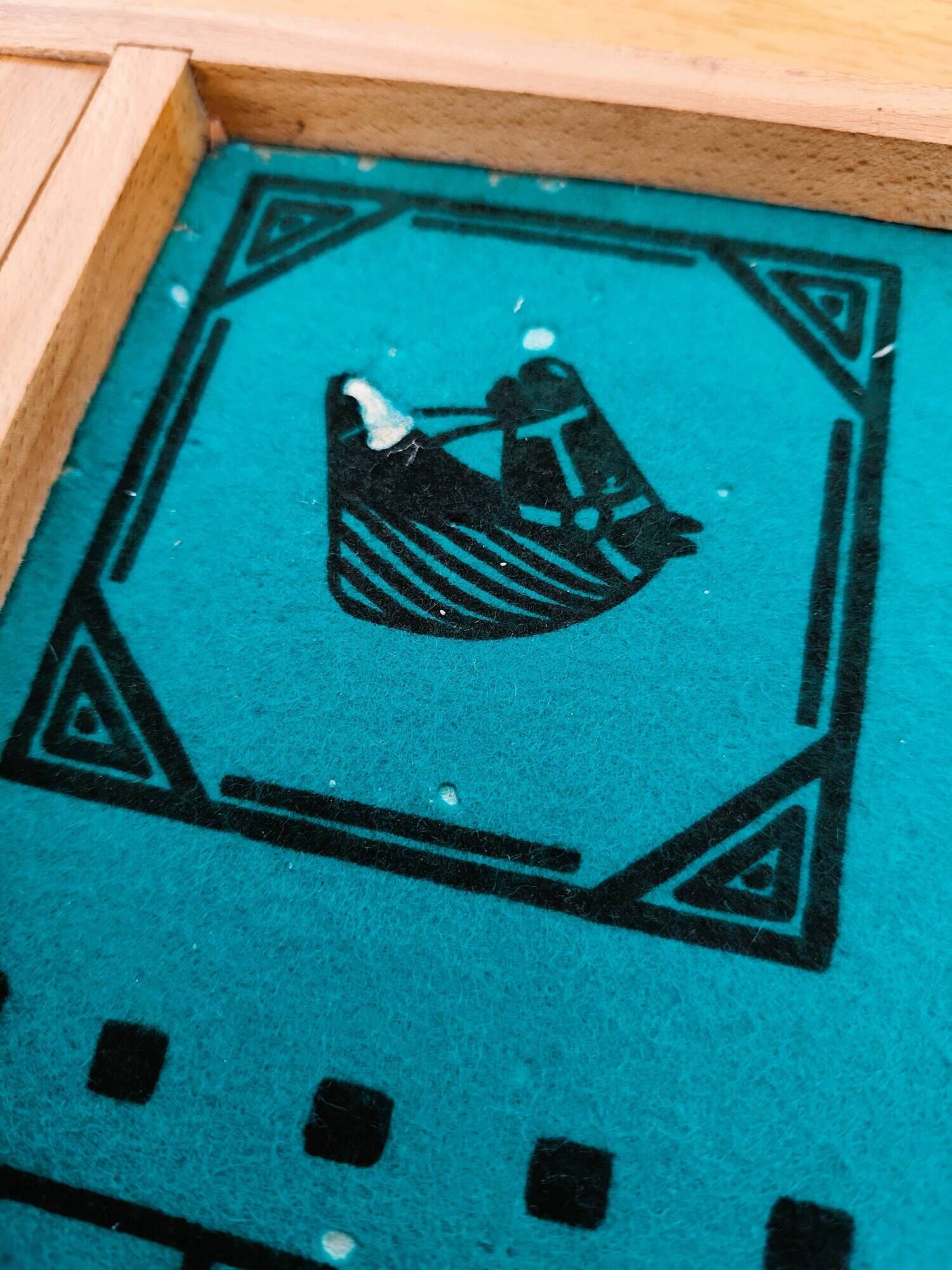 Reversible vintage wooden game board
