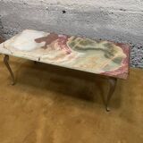 Table basse années 60 marbre/laiton