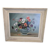 Large oil on canvas "Anemones"