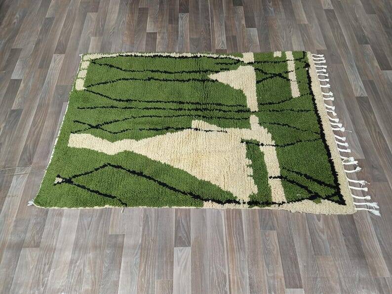 Green Moroccan rug, authentic Moroccan rug, 150/250cm