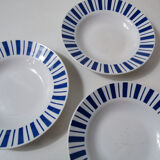 Set de 3 assiettes creuses faience Badonviller
