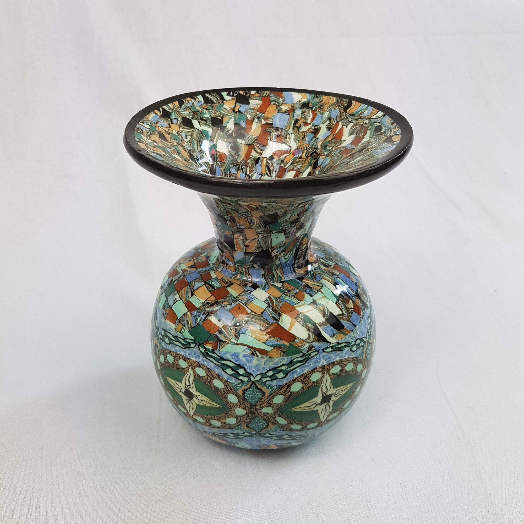 Ceramic vase with mosaic decoration Gerbino Vallauris